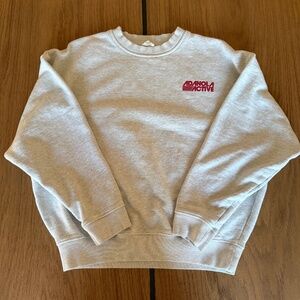 Adanola Sport Crewneck Sweatshirt- Light Gray, Size Medium